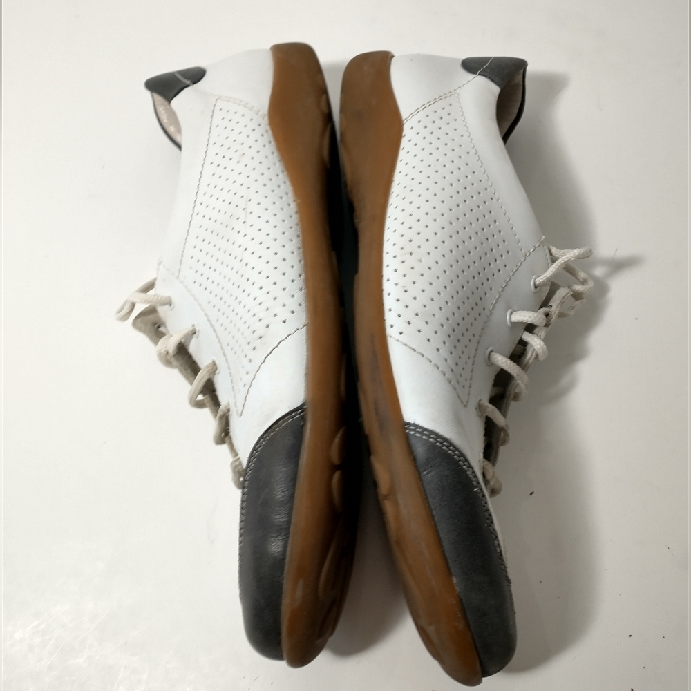 Rieker Nikita White and Gray Casual Leather Sneakers, Euro 40, US Size 9 - Picture 9 of 14